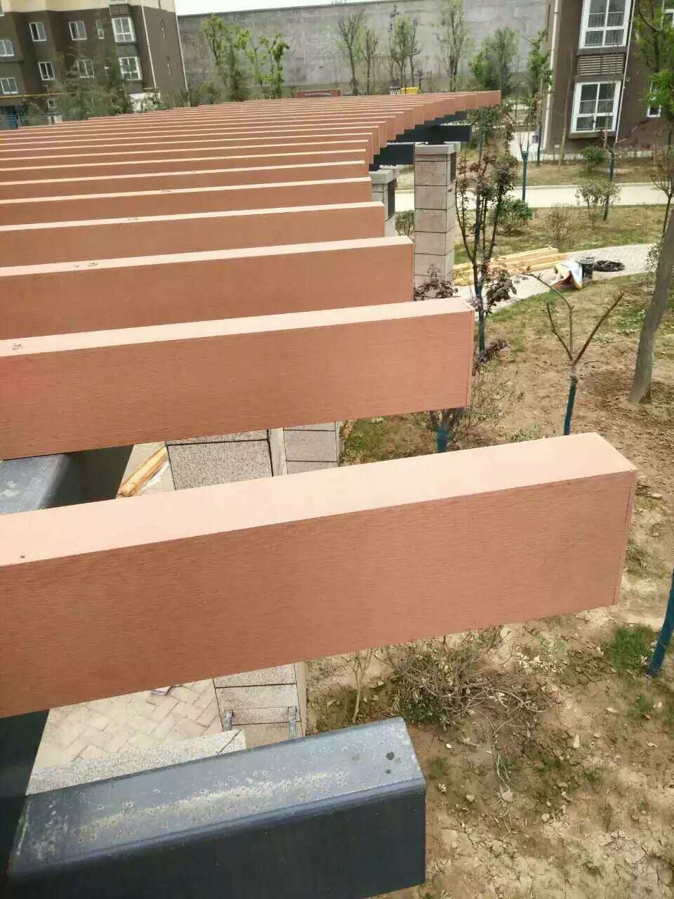 西安热塑木廊架制作工程